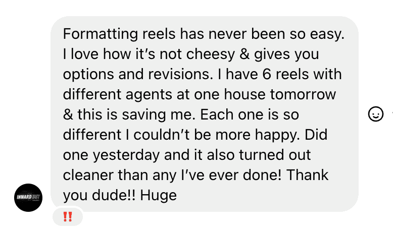 Real message from a videographer using ReScript